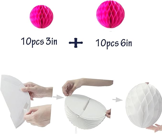 20pcs Honeycomb Flower Balls - Image 2