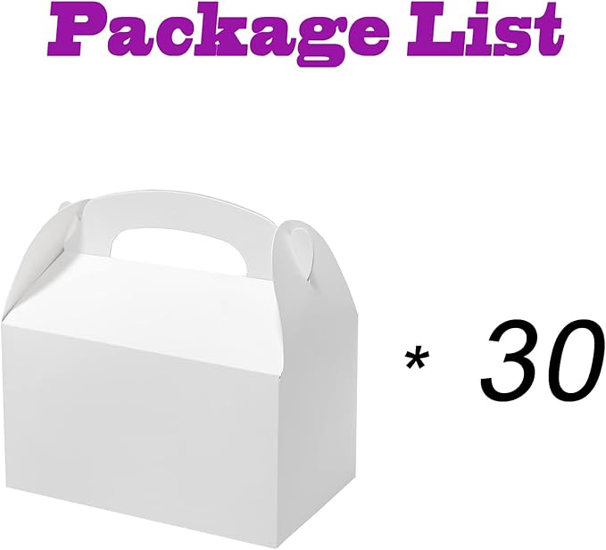 Bonfasvo Gift Boxes 30 Pack 6.2x3.5x3.5 inches White Fold Kraft Paper Boxes - Image 3