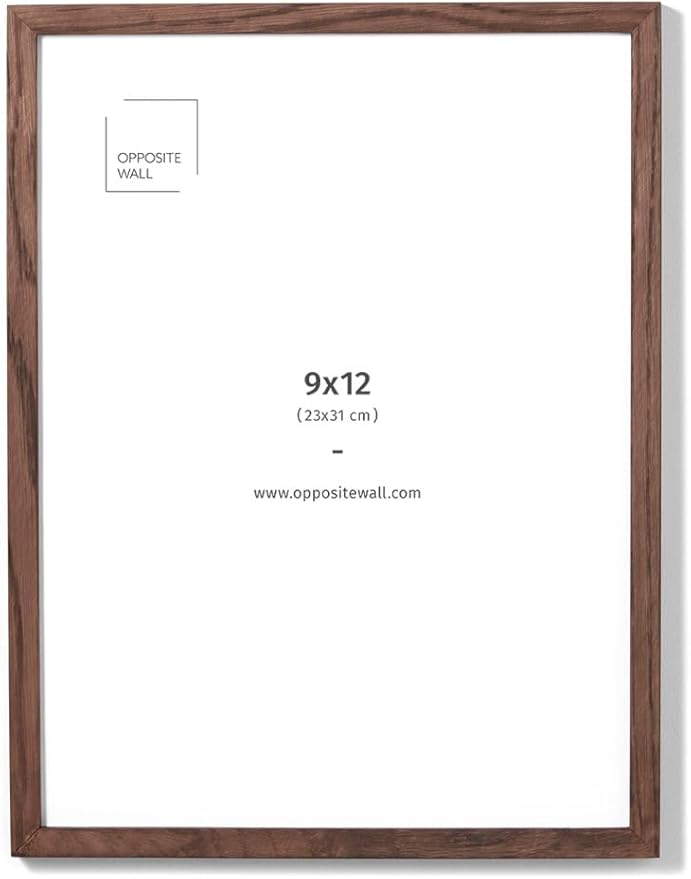 Opposite Wall - 9x12 in - Dark Oak Wood Picture Frame - Lightweight, Versatile by OppositeWall