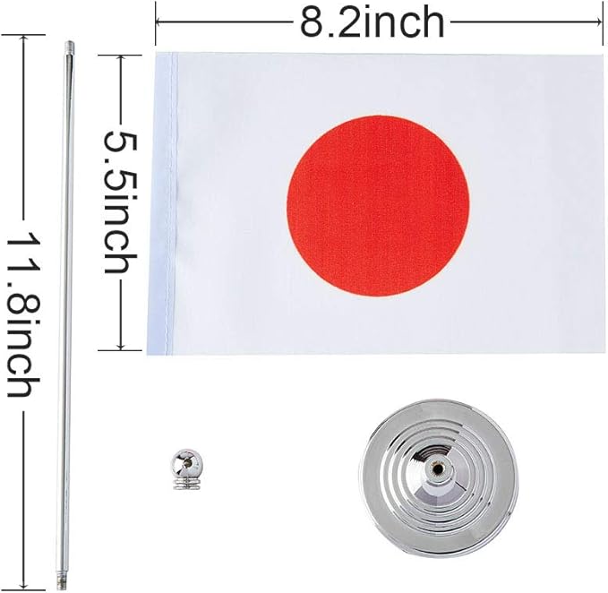 Japan Flag Japanese Flags, Small Mini Japanese Desk Flag, Used - Image 2