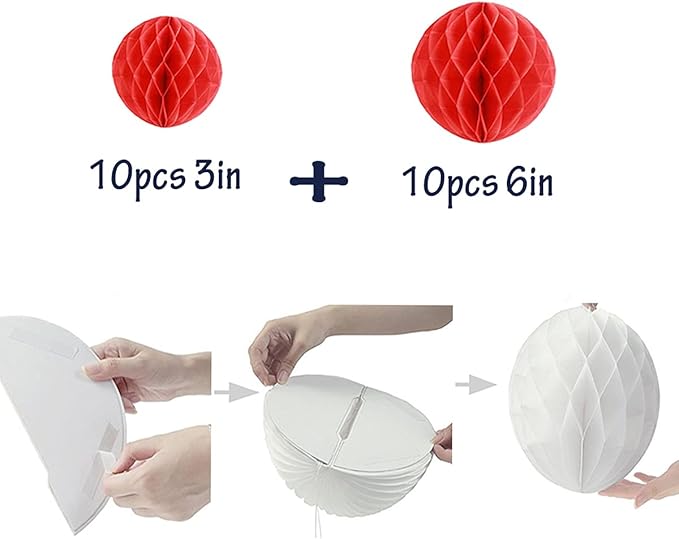 20pcs Honeycomb Flower Balls Party Honeycomb Balls Decoration Paper Flower - Image 2