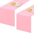 2 Pack Pink Small Short Table Runner 12 x 48 Inch Solid Color Runners Coffee by mylacerhome