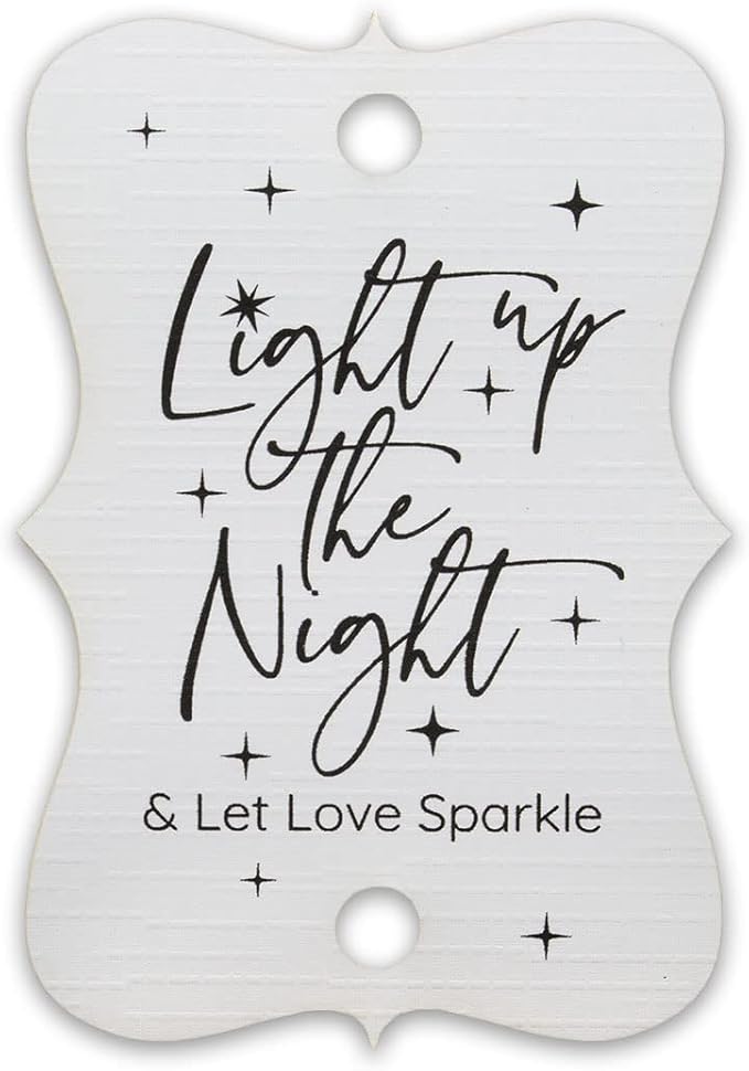 Summer-Ray 50pcs Light up The Night & Let Love Sparkle Wedding Sparkler Tags by Summer-Ray.com
