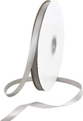 TONIFUL 3/8 Inch x 100yds Silver Satin Ribbon Thin Solid Fabric Ribbons Roll by TONIFUL