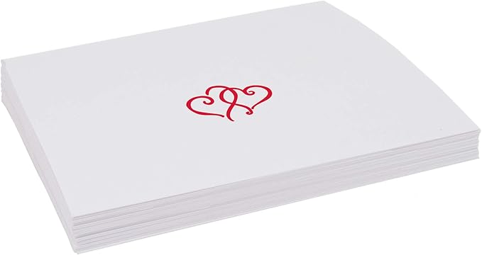 Linked Hearts Place Cards, Ruby Red, Pre-cut and Scored - Image 4