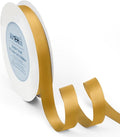 Double Faced Golden Satin Ribbon, 5/8" x 50 Yards Ribbons, Wedding Decor by KMERLIFE