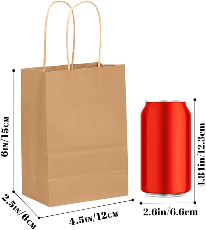 qiqee 100-Packs Brown Paper Gift Bags - Image 5