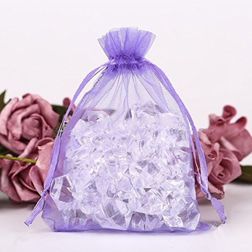 Wudygirl 100pcs Sheer Organza Bag 5 x 7 Inch Lavender Drawstring Transparent - Image 4