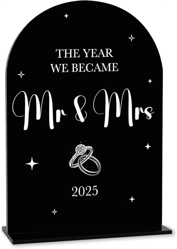 Black Wedding Sign, The Year We Became Mr and Mrs Signs, Wedding Engagement by AASRR