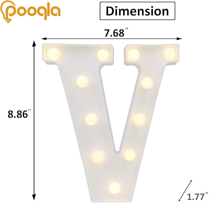 Pooqla LED Marquee Letter Lights, Warm White and Cool White Decorative Lighted - Image 5