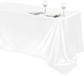 TURSTIN 1 Pack White Satin Tablecloth 102 x 58 Inch Overlay Satin Table Cover by TURSTIN