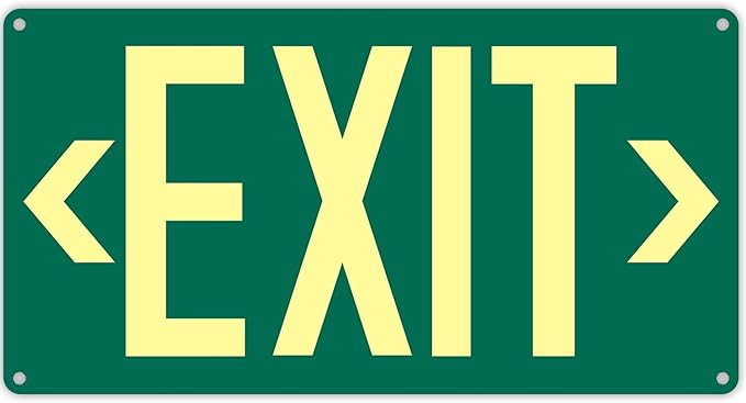 1Pack Photoluminescent Exit Sign Green by Bmytoo