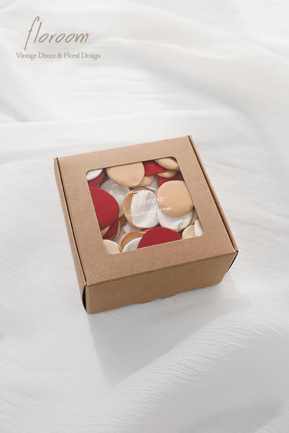 Floroom 300pcs Rose Petals Red Gold Faux Silk Flower Petals - Image 7