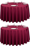 LTC LINENS 2 Pack 120 Inch Round Tablecloth Burgundy by LTCLINENS