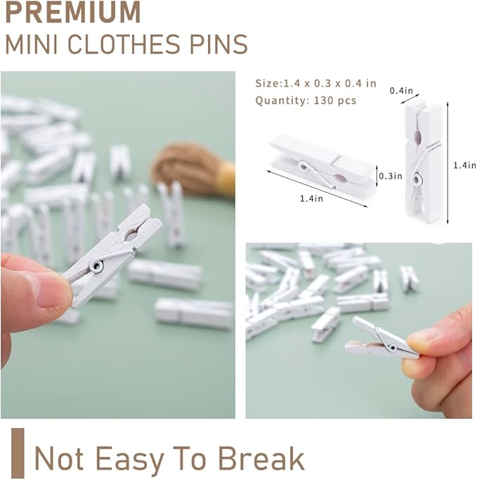 Clothes Pins, 1.4 Inch White Clothespins, Mini Clothes Pins - Image 5