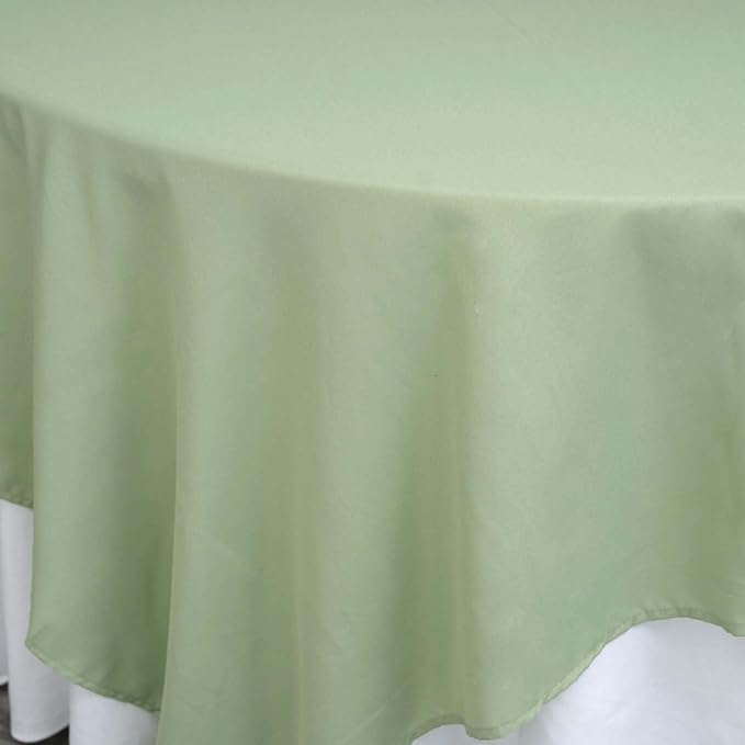 Efavormart 90" Sage Green Wholesale Linens Polyester Square Linen Tablecloth - Image 6