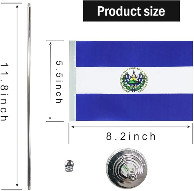 El Salvador Flag Salvadorian Flags, Small Mini Salvadorian Desk Flag, Used - Image 2