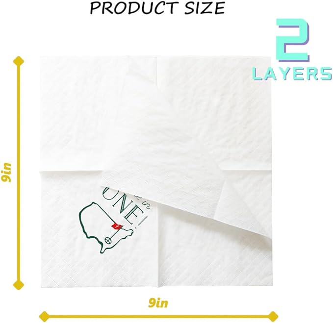 Golf Cocktail Napkins 2-Pack, Golf Party Supplies, 5x5 Inches - Image 3
