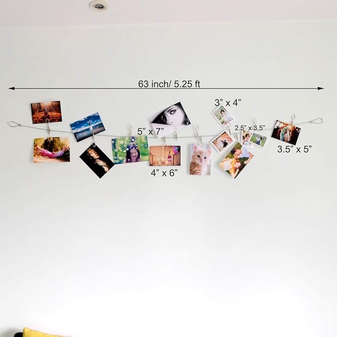 TFu Multi-Purpose Steel Wall Hanging Photo Display Cable Wire Rod - Image 5