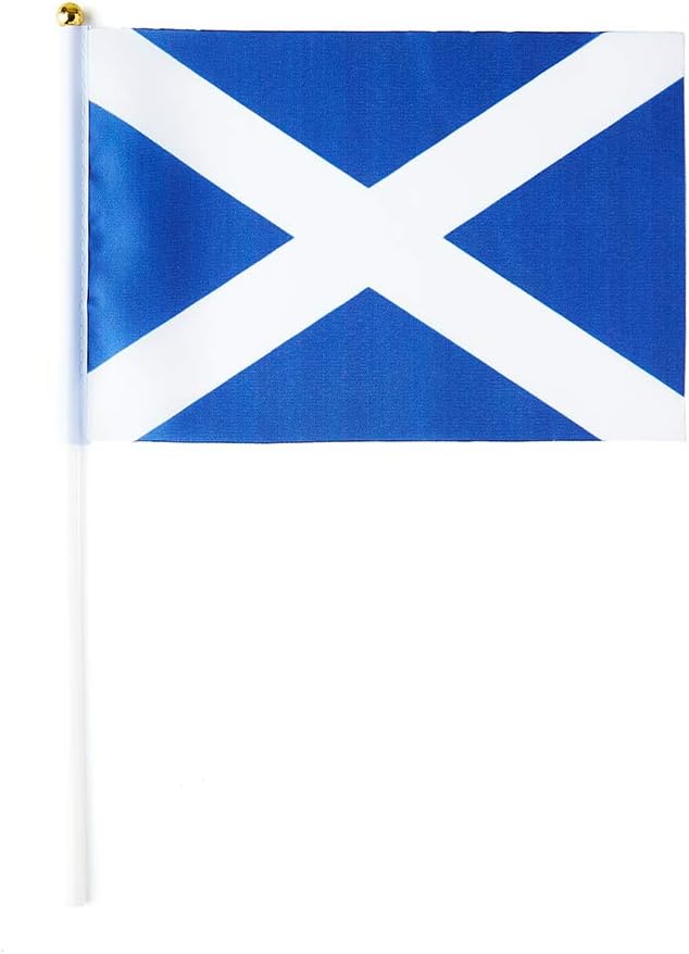 Scotland Flag Scottish Flag, Small Mini Handheld Scotland Flags on Stick - Image 2