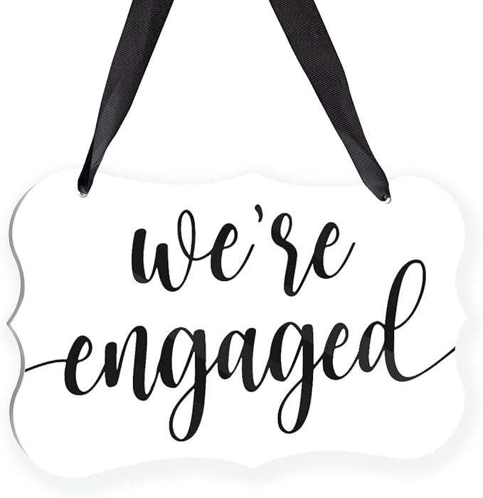 Acrylic Wedding Sign, Ring Bearer Sign, We're Engaged Decorations, by Unknown