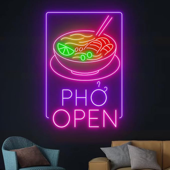 Phở Open Neon Sign, Pho Real Restaurant Led Sign, Pho Neon Light, Pho Led Light - Image 3
