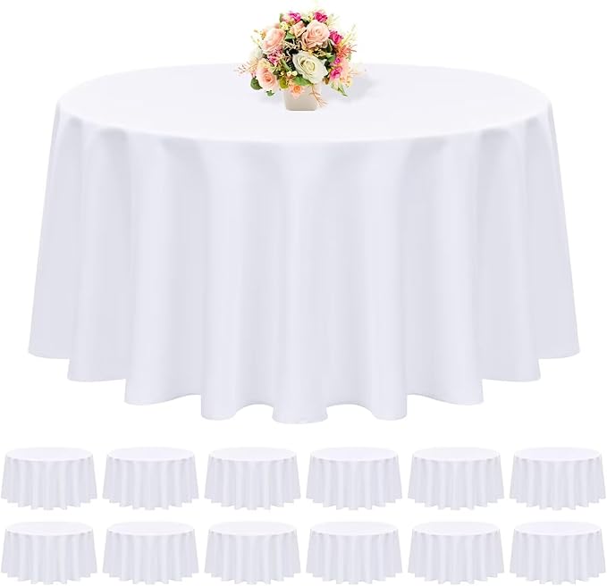 12 Pack Round Tablecloth 90 Inch by REWOMC