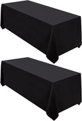 Surmente 2 Pack Black Tablecloth 90 x 132-inch Rectangular Polyester Table Cloth by Surmente