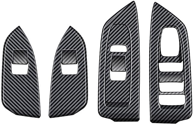 4pcs Carbon Fiber Style Front Rear Doors Window Glass Lift Switch Panel Cover by Deebior