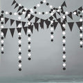 Cheerland Black and White Party Decoration Gothic Circle Garland Halloween Flag by Cheerland