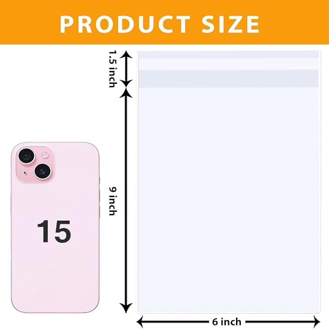 PigPotParty 6''x 9" Clear Plastic Cellophane Gift Wrap Bags, Party favor - Image 2