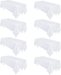 8 Pack White Table Cloth 60 x 102 Inch Rectangular Tablecloths by Heneger