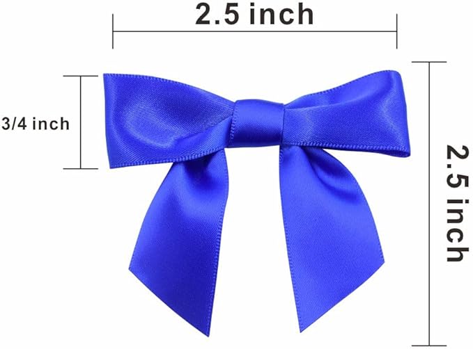 2.5" Hgzgch Blue Satin Ribbon Bow - Image 2
