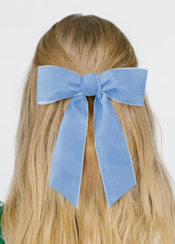 Light Blue Velvet Ribbon 1.5'' 25 Yards - Image 3