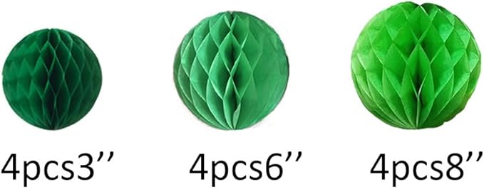 12pcs Party Honeycomb Balls Decorations 3'' 6'' 8'' Honeycomb Flower Tissue Pom - Image 3