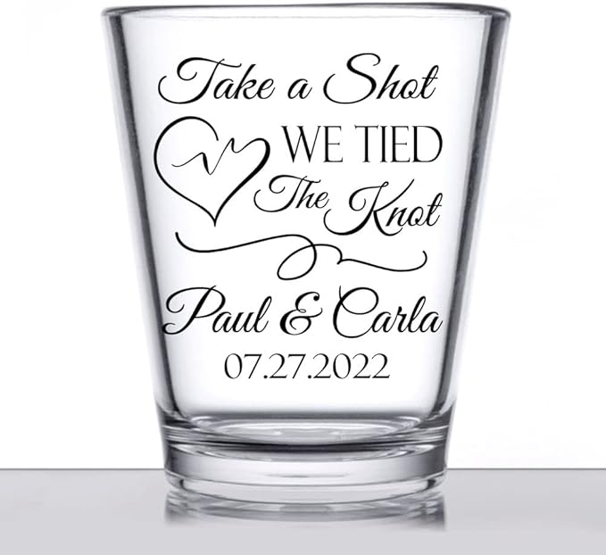 Personalized wedding shot glasses, take a shot we tied the knot, cute - Image 6