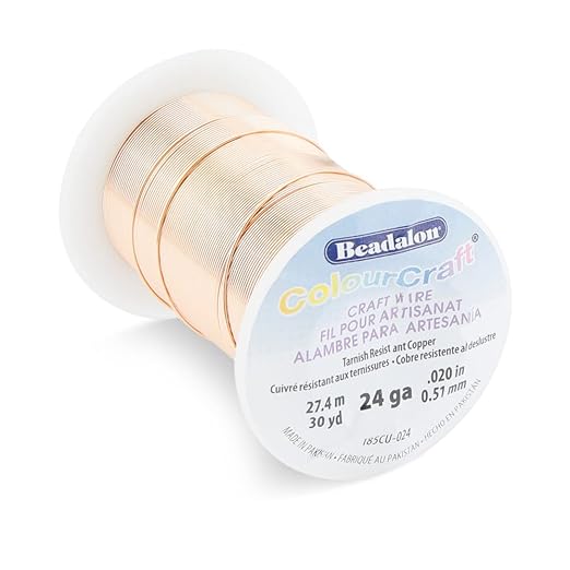 Beadalon ColourCraft Wire, 24 Gauge, Copper Color, 30 yd Spool - Image 2