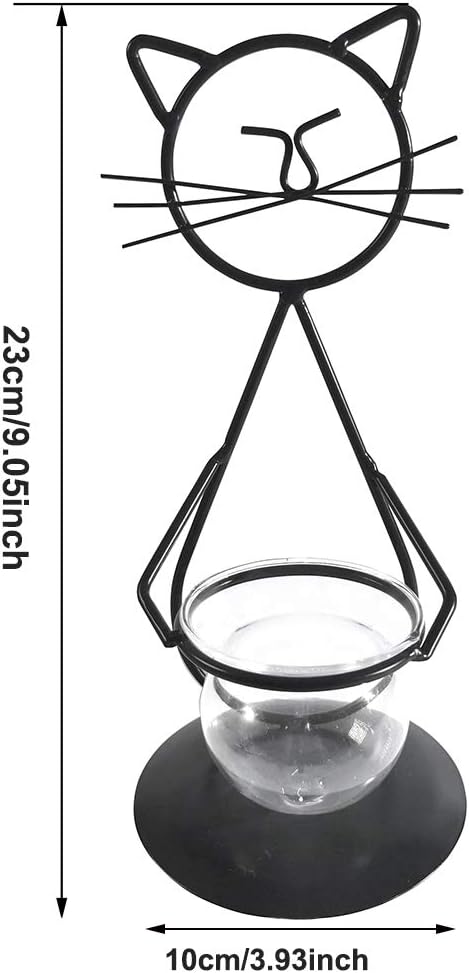 Marbrasse Desktop Glass Planter Vase Holder, Modern Creative Cat Plant - Image 7