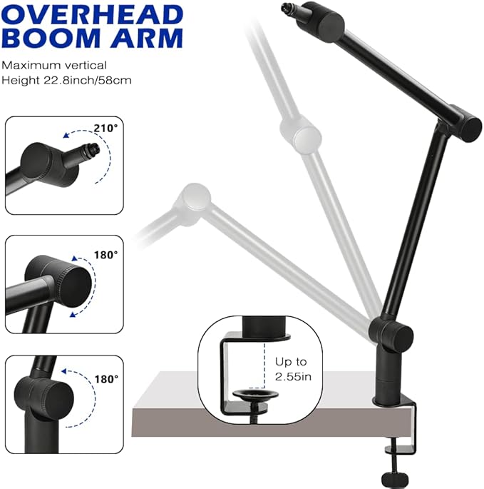 BOMGE Boom Arm Mic Stand - Image 4