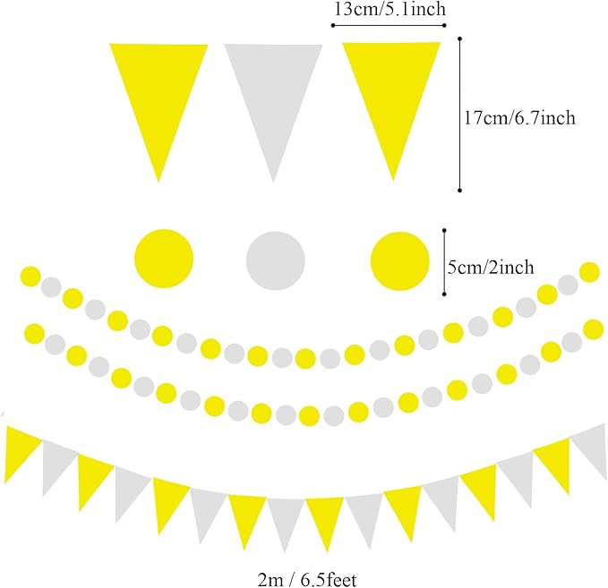 ZERODECO Party Decoration, Garlands String Polka Dot and Triangle Bunting Flags - Image 5