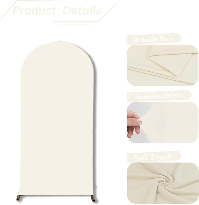bricia Wedding Arch Backdrop Stand Cover, 6.6FT Double Sided Stretchy Arch - Image 4