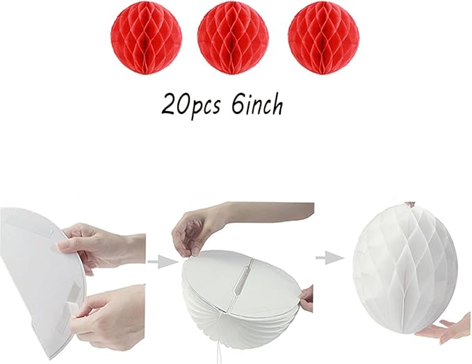 20pcs Honeycomb Flower Balls - Image 2
