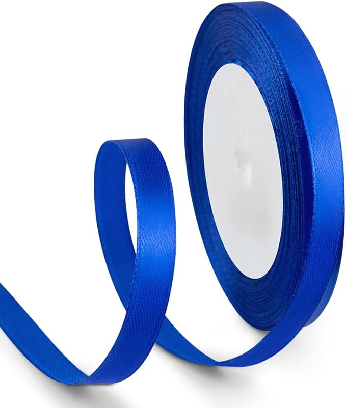 3/8 Inch 25 Yards Satin Ribbon Royal Blue, Solid Color Fabric Ribbon by HimBen