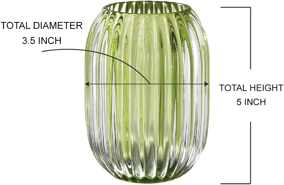 Serene Spaces Living Green Optical Glass Votive Holder, Measures 5" Tall and - Image 6