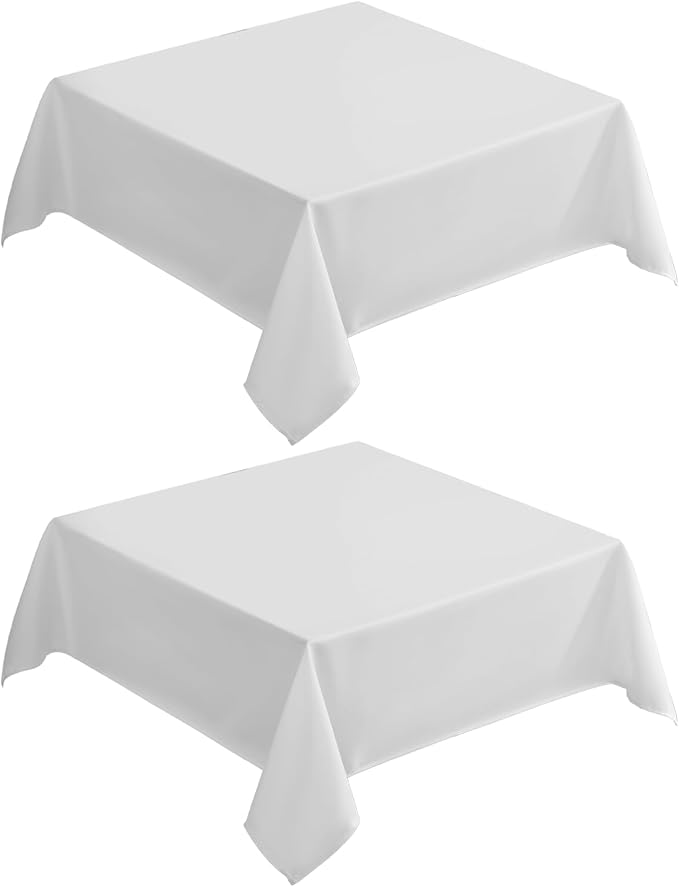 VidaFete Square Tablecloth 2 Pack 52 x 52 Inch Tablecloths Stain Wrinkle by VidaFete