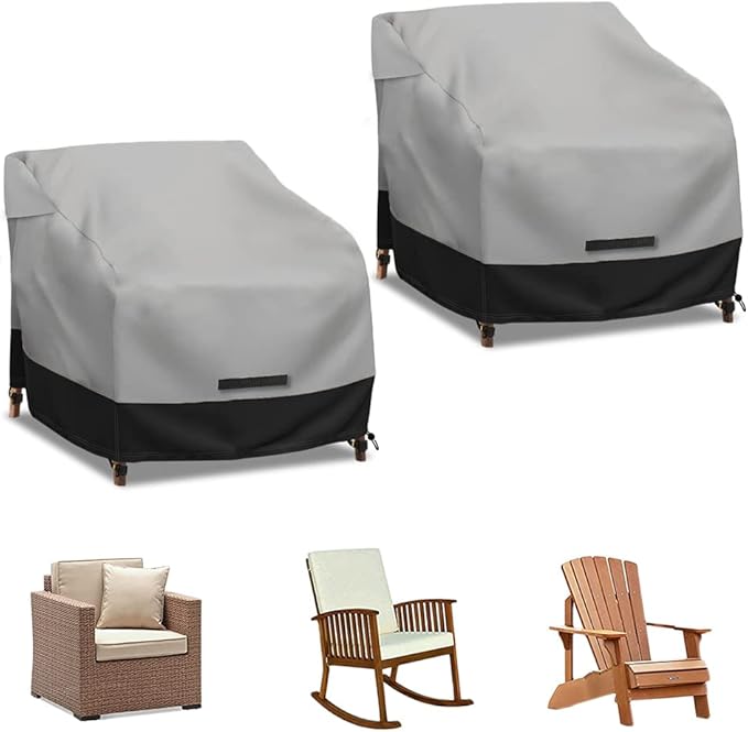 Patio Swivel Chair Cover Waterproof 2 Pack, 600D Heavy Duty Outdoor Furniture by zenicham