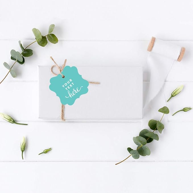 Andaz Press Fully Personalized Collection, Fancy Frame Square Gift Tags - Image 3