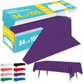Purple Plastic Table Cover Roll - 54IN x 100FT by Niuara