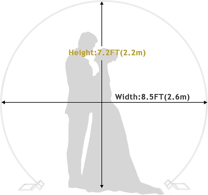 Wokceer Wedding Arch 8.5FT Round Backdrop Stand Metal Circle Balloon Arch Frame - Image 2