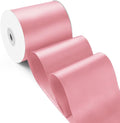 3 Inch 25 Yard Wide Satin Ribbon Pink, Solid Fabric Large Ribbon Roll by HimBen